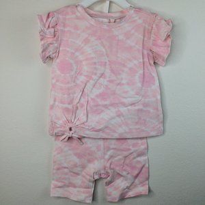 Jessica Simpson Baby Top & Shorts Set 18 Months Pink Tie Dye